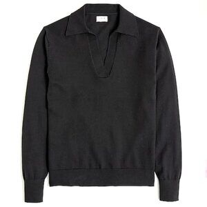 J Crew Factory Cotton-Blend Polo Sweater with Cashmere Size Small